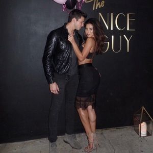 Black Lace Pencil MIDI Skirt - Size S